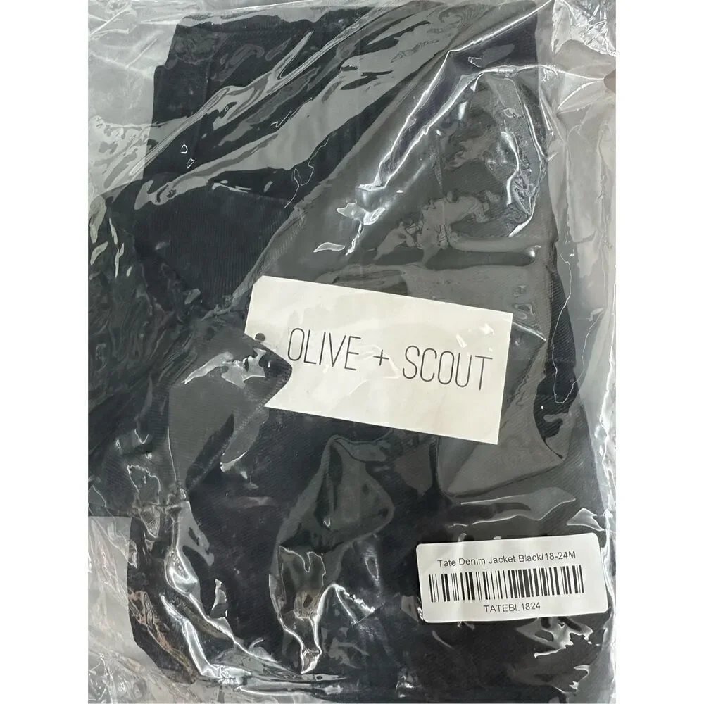 NWT Olive and Scout TATE DENIM JACKET - Black - 12-18M